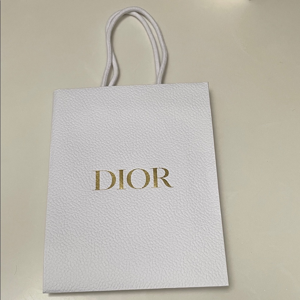 Dior White and Gold Textured Bag
